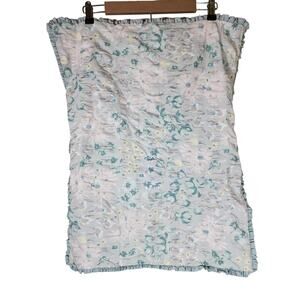 LAUREN CONRAD Greeen Pink Soft Muted Color Floral STANDARD Pillow Sham set of 2